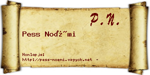 Pess Noémi névjegykártya